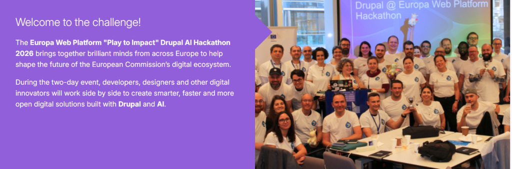 The strategic infrastructure partners selected for the European Commission Drupal Hackathon: DevPanel and DrupalForge.