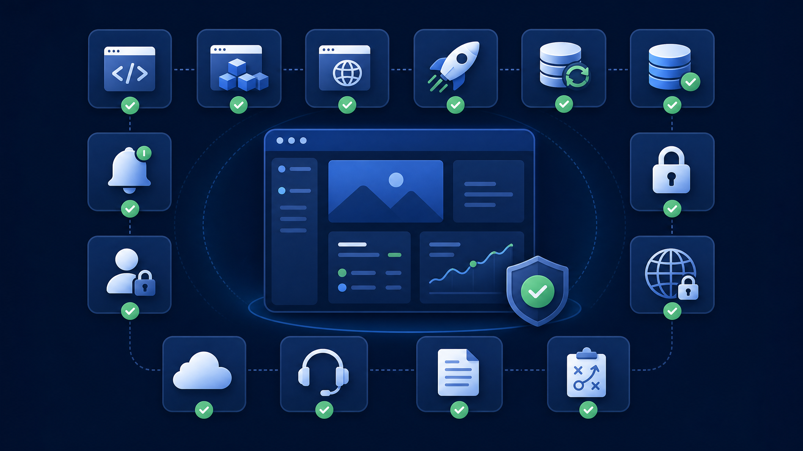 WordPress Hosting Is Cheap. WordPress Operations Are Not. 4 Visual checklist of professional WordPress operations including staging, backups, monitoring, security, access control, documentation, and escalation support.
