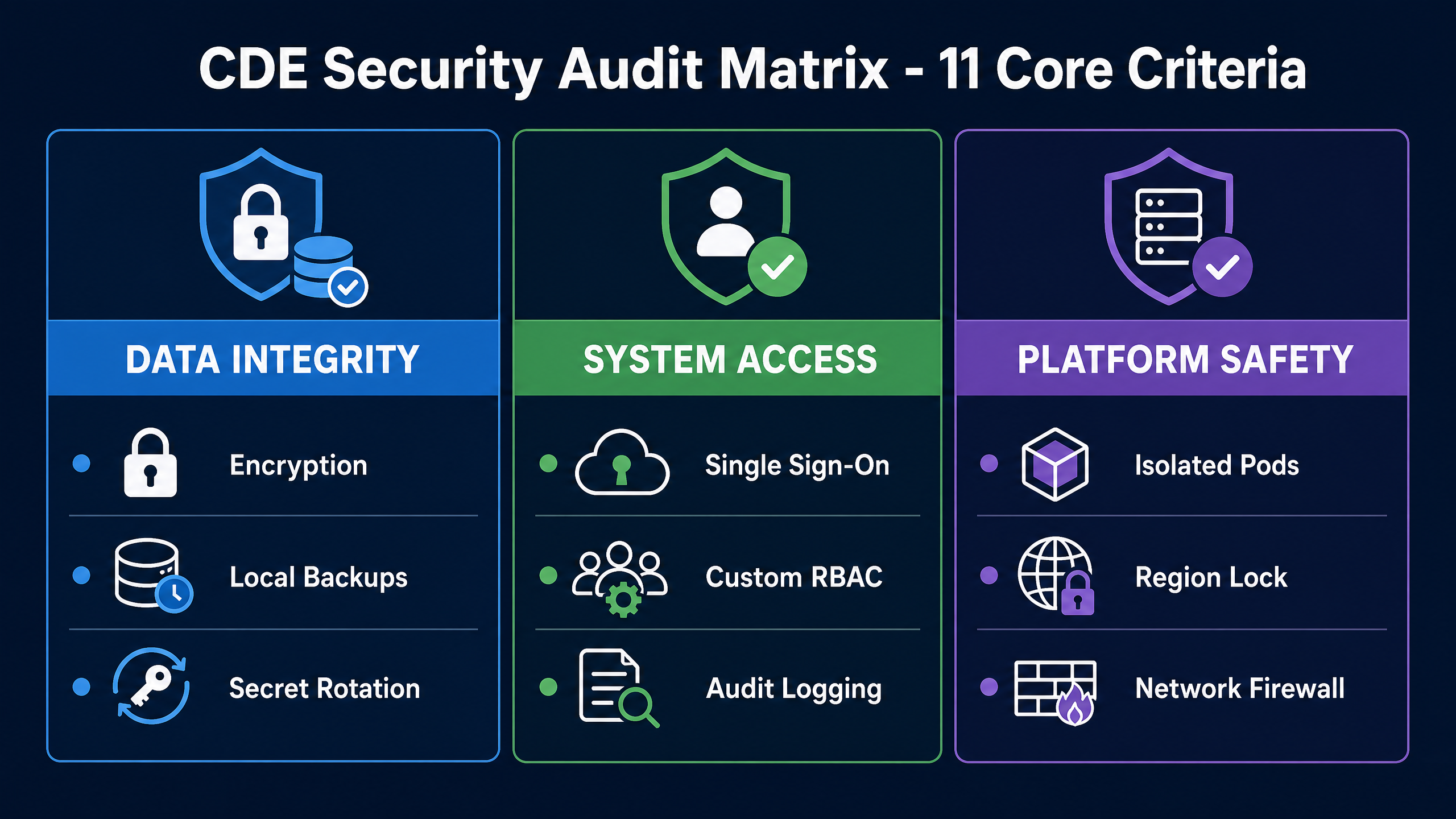 CDE Security Audit Matrix