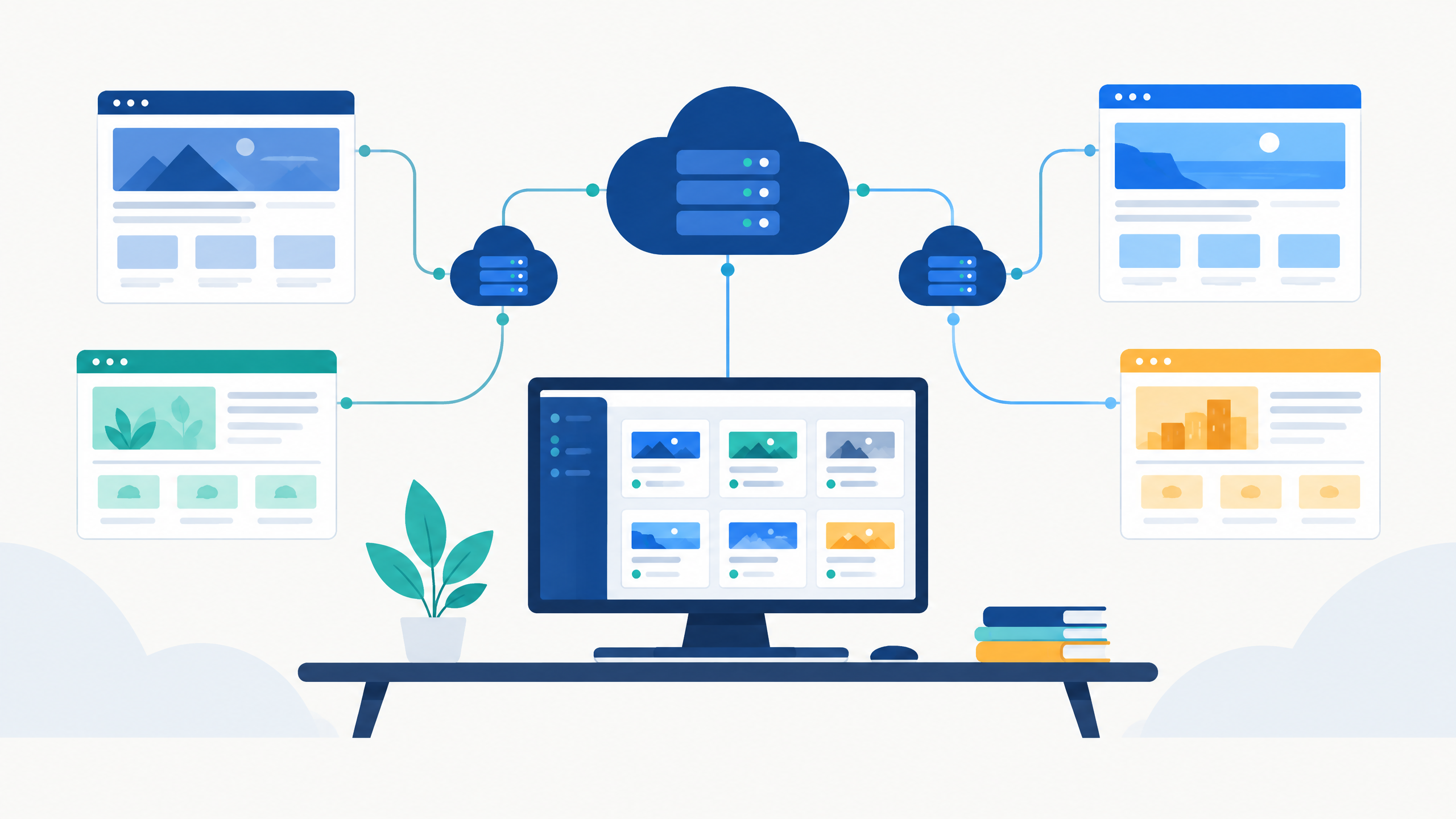 How to Compare Cloud Hosting Platforms for Agencies Managing Multiple Client Sites 2 Organized agency cloud operations hub connecting multiple client website environments